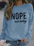 Damen Textbriefe Rundhals Lässig Frühling/Herbst Langarm Sweatshirt