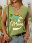 Damen Ärmellos Tanktop Oberteile Leibchen Sommer Kleeblatt V-Ausschnitt Täglich Lässig Oberteile