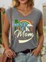 Damen Ärmellos Tanktop Oberteile Leibchen Sommer Kleeblatt V-Ausschnitt Täglich Lässig Oberteile