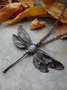 Ethnisch Normal Opal Libelle Muster Pendant Halskette jeden Tag Retro Schmuck