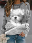 Regelmäßige Passform Hund Lässig Rundhals Sweatshirt