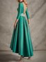 A-Linien MUTTER der das Braut Kleid Einfach Elegant V-Ausschnitt Knöchellänge Satin 3/4 Länge Ärmel Mit Schärpe / Band Falten 2023