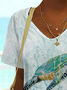 Sommer Ozean Schildkröte Design Lässig T-Shirt