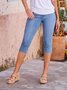Lässig Unifarben Regelmäßige Passform Denim Jeans
