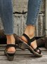 Schwarz Eidechse Doppelt Gurt Retro Sandalen mit klobigem Absatz