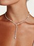 Elegant Diamant Herz Halskette Y-Kette Hochzeit Party Festival Schmuck