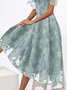 V-Ausschnitt Spitze Elegant Kleid