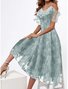 V-Ausschnitt Spitze Elegant Kleid