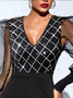 Unifarben Urban Glitzernd Regelmäßige Passform Jumpsuit