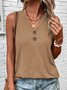 Damen Ärmellos Tanktop Oberteile Leibchen Sommer Unifarben Nahtverarbeitung V-Ausschnitt Täglich Ausgehen Lässig Oberteile