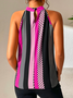Lässig Neckholder Weit Geometrisch Polka Dot Print Schlüssel Loch Zurück Neckholder Kragen Tanktop Oberteile