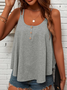 Spaghettiträger Weit Lässig Knopf Detail Tanktop Oberteile