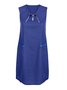 Weit Unifarben Leinen Baumwolle Leinen Sommer Kleid