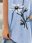 Damen Sommer Sonnenblume Print T-Shirt Oberteile