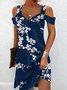 Elegant Schulterfrei Geblümt Regelmäßige Passform Kleid