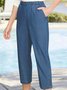 Lässig Denim Unifarben Hose