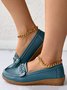 O-Ring Metall Dekor Bequem Sohle Spaltleder Lässig Halbschuhe