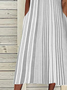 Damen Kurzarm Maxikleid V-Ausschnitt Gestreift Kleid