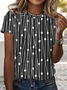 Geometrisch Rundhals Lässig Kurzarm T-Shirt