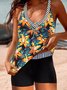 V-Ausschnitt Tropisch Print Urlaub Tankini