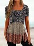 Düster Geblümt Gestrickt Lässig Bluse