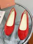 Mehrfarbig Auswahl Samt Einfach Flach Schuhe