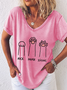 Damen Kurzarm T-Shirts T-Shirt Sommer Katze V-Ausschnitt Einfach Oberteile