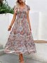 Paisley Ethnisch V-Ausschnitt Gerangel Kleid