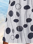 Geometrisch Rundhals Baumwolle Lässig Kleid mit Nein