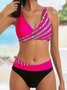 Urlaub Abstrakt Print V-Ausschnitt Bikini