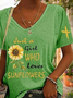 nur ein Mädchen Wer Liebt Sonnenblumen Print T-Shirt