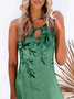 Lässig Geblümt Weit Neckholder Kleid