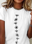 Damen Geblümt Kurzarm T-Shirts T-Shirt Rundhals Lässig Sommer Oberteile