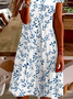 Damen Kurzarm Sommer Blätter Kleid Asymmetrisch Täglich Ausgehen Lässig Mini A-Linien-Kleid