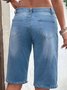 Reißverschluss Lässig Denim Unifarben Jeans