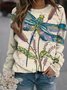 Rundhals Lässig Print Sweatshirt