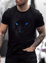 Lässig Schwarz Leopard Muster Kurzarm T-Shirt Straße Täglich Kleidung für Herren