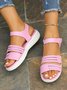 Lässig Geflochten Riemchensandalen Mit Klettverschluss