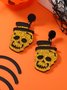 Halloween Glitzernd Schädel Hut Zucht Ohrringe