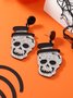 Halloween Glitzernd Schädel Hut Zucht Ohrringe