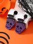 Halloween Glitzernd Schädel Hut Zucht Ohrringe