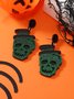 Halloween Glitzernd Schädel Hut Zucht Ohrringe