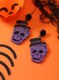 Halloween Glitzernd Schädel Hut Zucht Ohrringe
