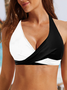Lässig Print Farbblock Bikini