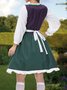 Dirndl Oktoberfest Urlaub Unifarben Rundhals Kleid