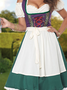Dirndl Oktoberfest Urlaub Unifarben Regelmäßige Passform  Gekerbt Kleid mit Nein