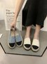 Denim Segeltuch Spitze Espadrilles