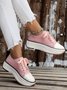 Damen minimalistisch Schnürung Plateau Segeltuch Schuhe