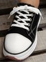 Damen minimalistisch Schnürung Plateau Segeltuch Schuhe
