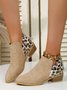 Damen Leopard Patchwork Chelsea Stiefelette